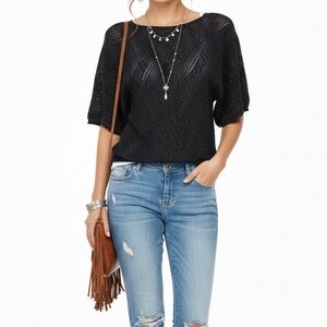 2Be Bebe Black & Silver Knit Top